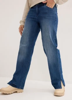 Vaqueros de pernera ancha, high waist, cintura cómoda