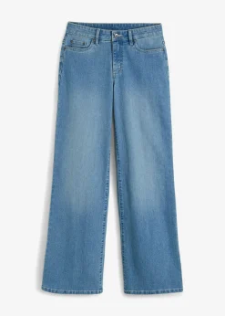 Vaqueros de pernera ancha, mid waist, elástico