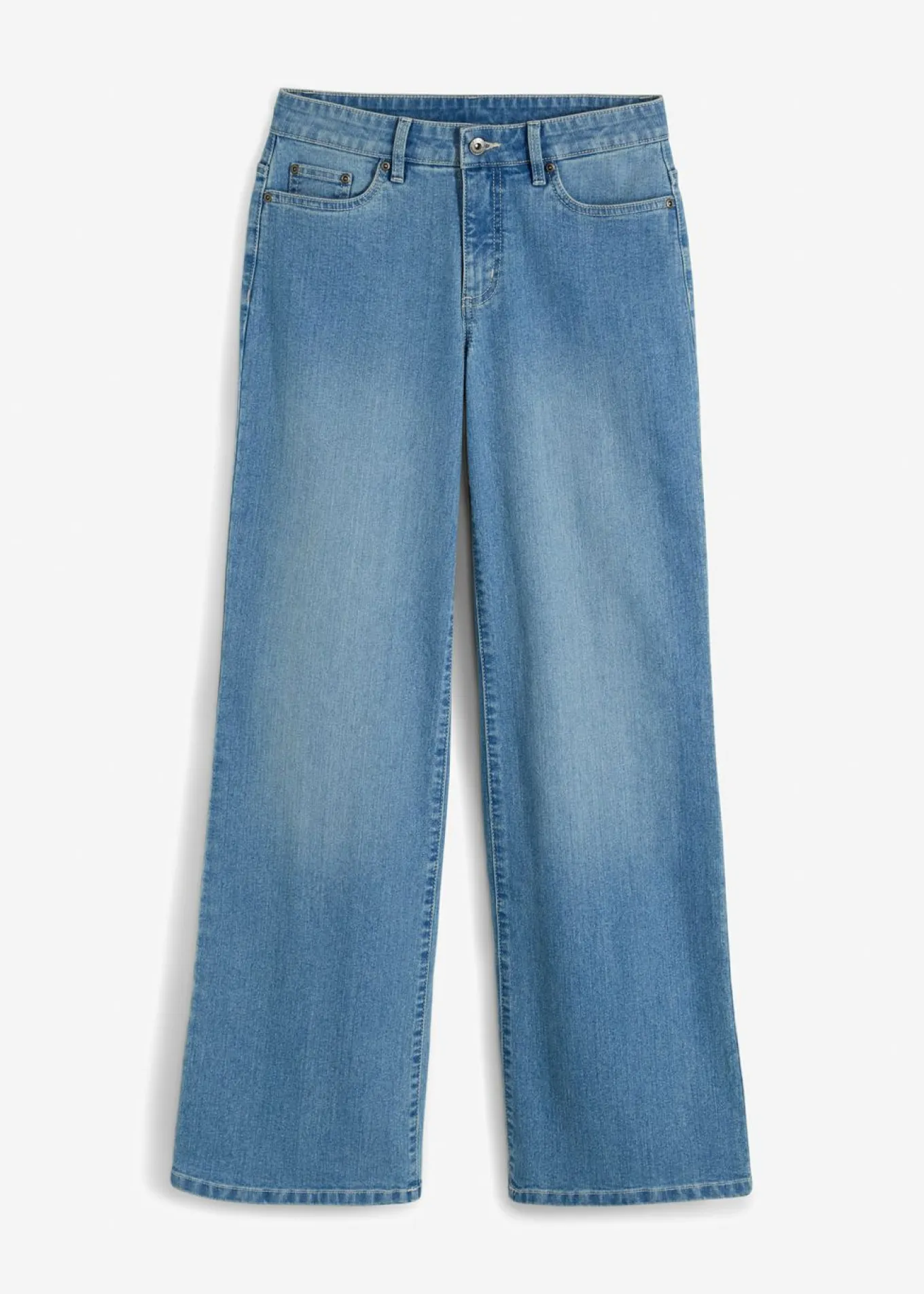 Vaqueros de pernera ancha, mid waist, elástico