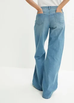 Vaqueros de pernera ancha, mid waist, elástico