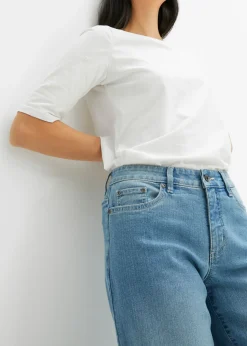 Vaqueros de pernera ancha, mid waist, elástico