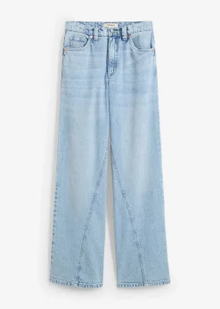 Vaqueros de pernera ancha, high waist, low stretch