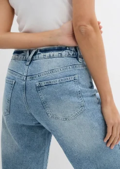 Vaqueros de pernera ancha, mid waist, largo completo y low stretch