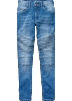 Vaqueros elásticos con cintura ajustable y corte pitillo/recto