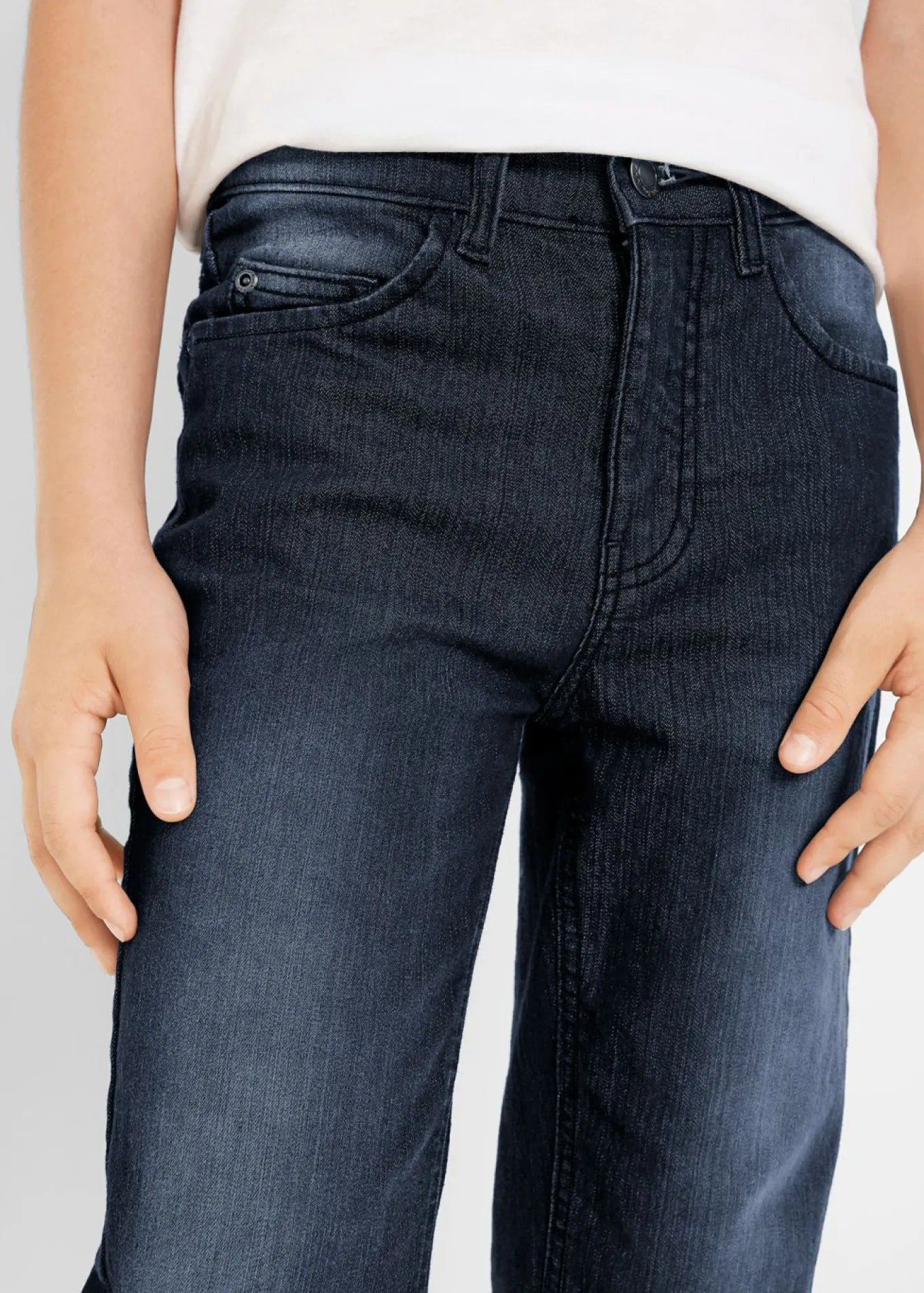 Vaqueros elásticos con cintura ajustable, slim fit, straight