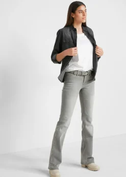 Vaqueros elásticos con corte bootcut y talle medio