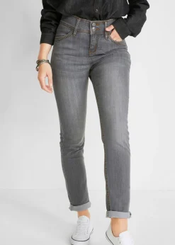 Vaqueros elásticos de corte slim y talle alto