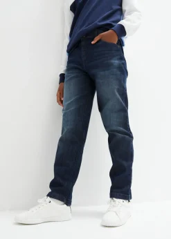 Vaqueros elásticos loose fit, con cintura ajustable, straight