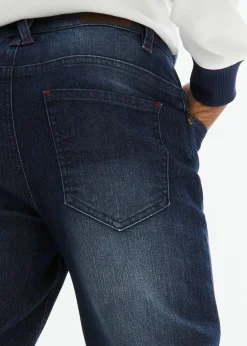 Vaqueros elásticos loose fit, con cintura ajustable, straight