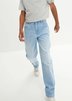 Vaqueros elásticos loose fit, con cintura ajustable, straight