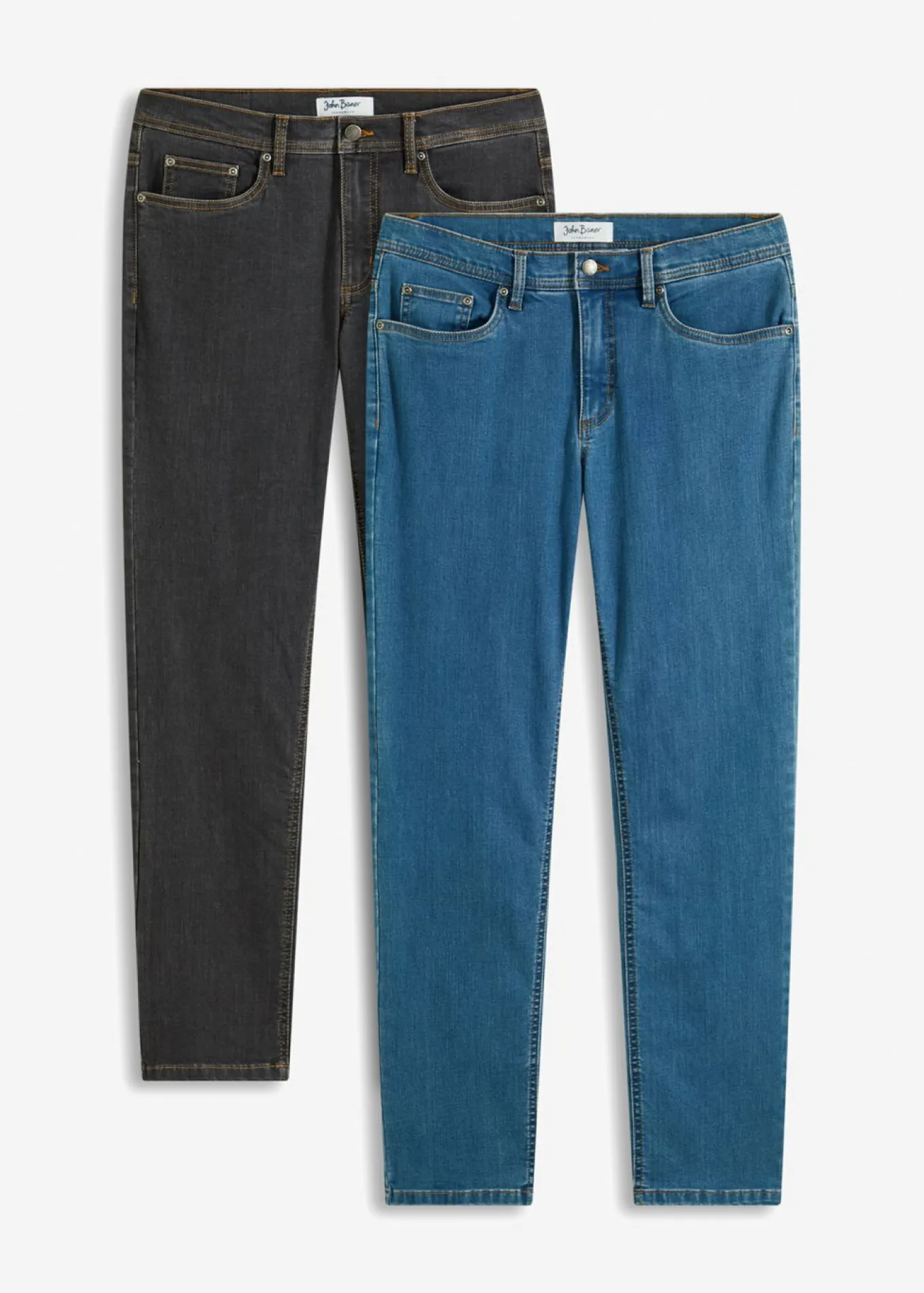 Vaqueros elásticos, regular fit, straight (2 unidades)