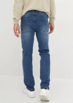 Vaqueros elásticos, regular fit, de denim denso de alta calidad, straight