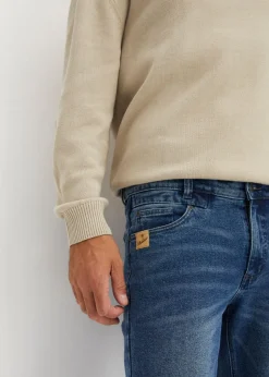 Vaqueros elásticos, regular fit, de denim denso de alta calidad, straight