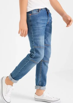 Vaqueros elásticos, regular fit, con rodillera reforzada, straight