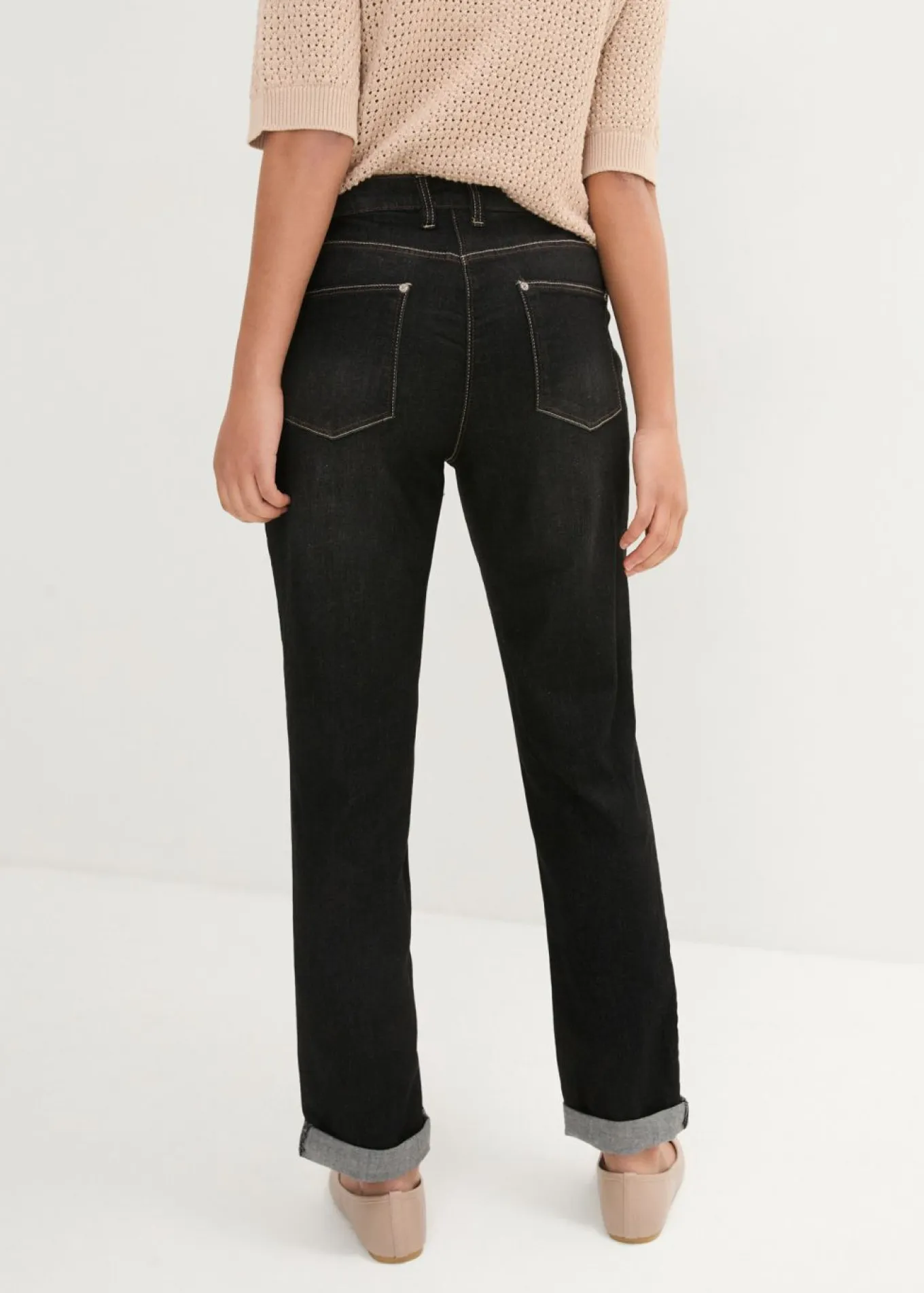 Vaqueros elásticos tipo boyfriend, mid waist