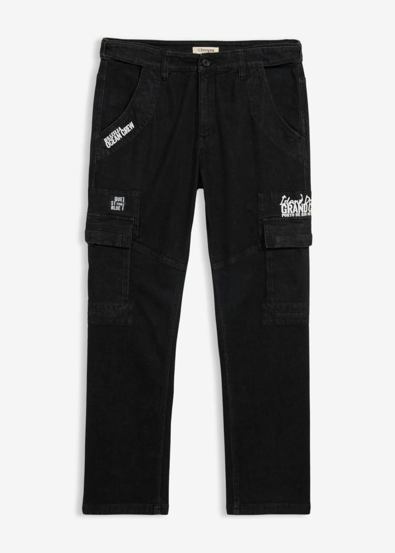 Vaqueros elásticos tipo cargo con corte recto, diseño informal y cinturilla cómoda