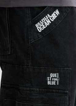 Vaqueros elásticos tipo cargo con corte recto, diseño informal y cinturilla cómoda