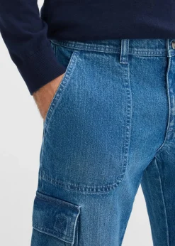 Vaqueros elásticos tipo cargo con corte recto y estilo informal
