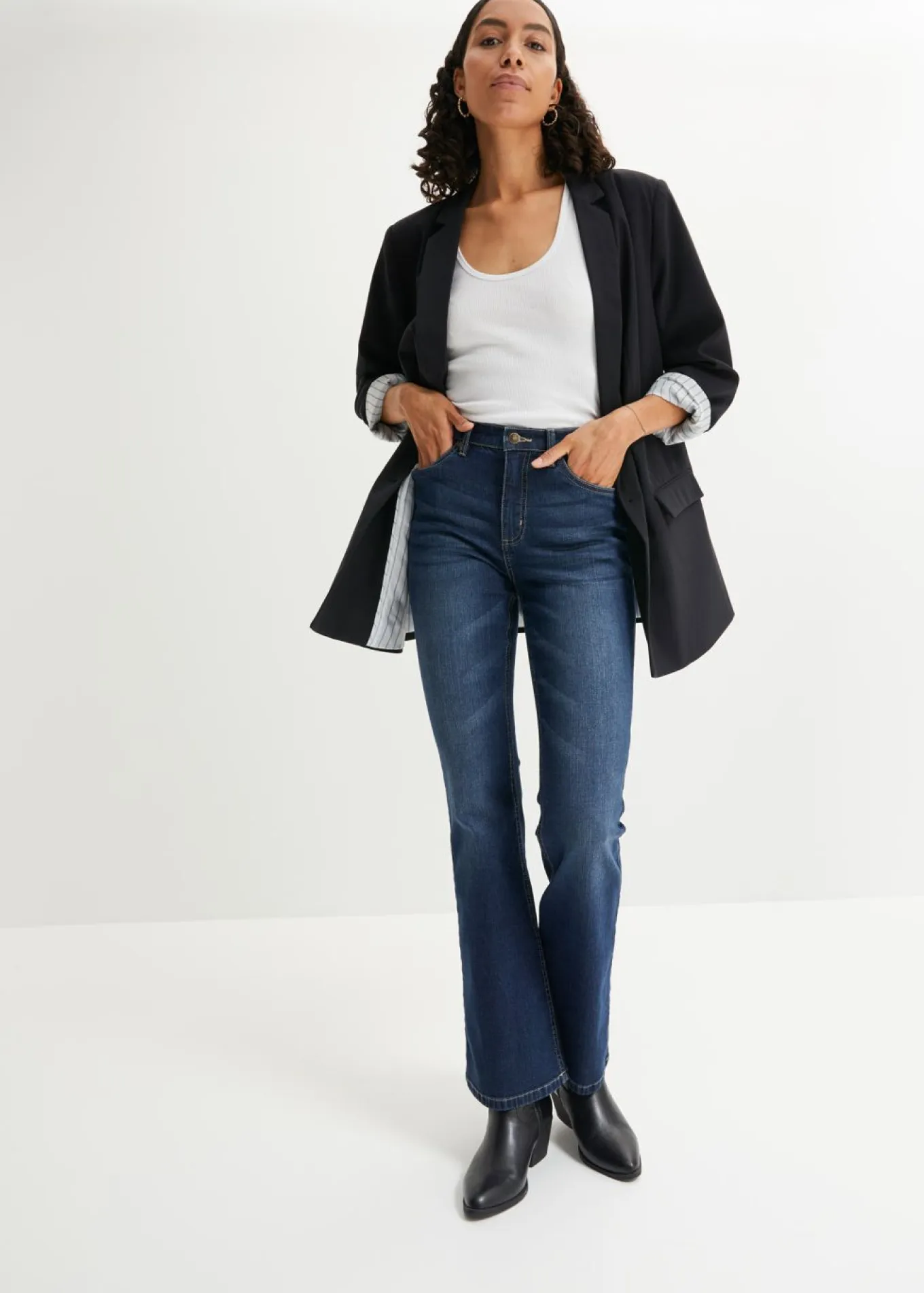 Vaqueros flared high waist