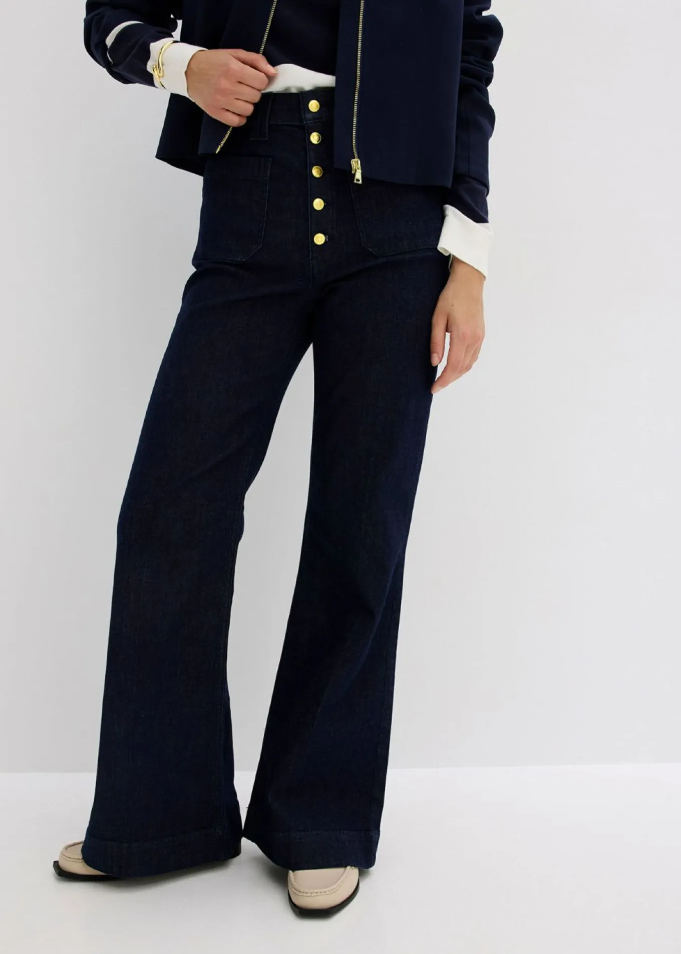 Vaqueros flared, high waist