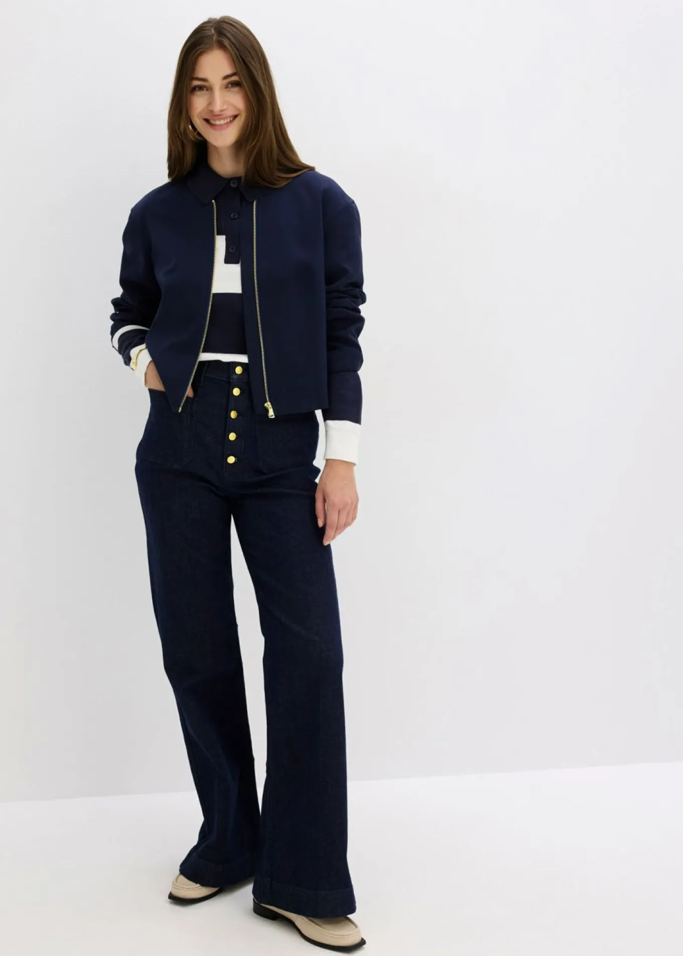 Vaqueros flared, high waist