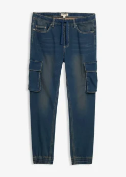 Vaqueros informales tipo cargo con corte slim, cinturilla elástica y diseño recto