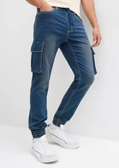 Vaqueros informales tipo cargo con corte slim, cinturilla elástica y diseño recto