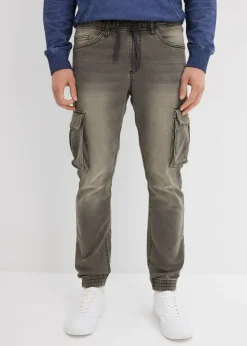 Vaqueros informales tipo cargo con corte slim, cinturilla elástica y diseño recto