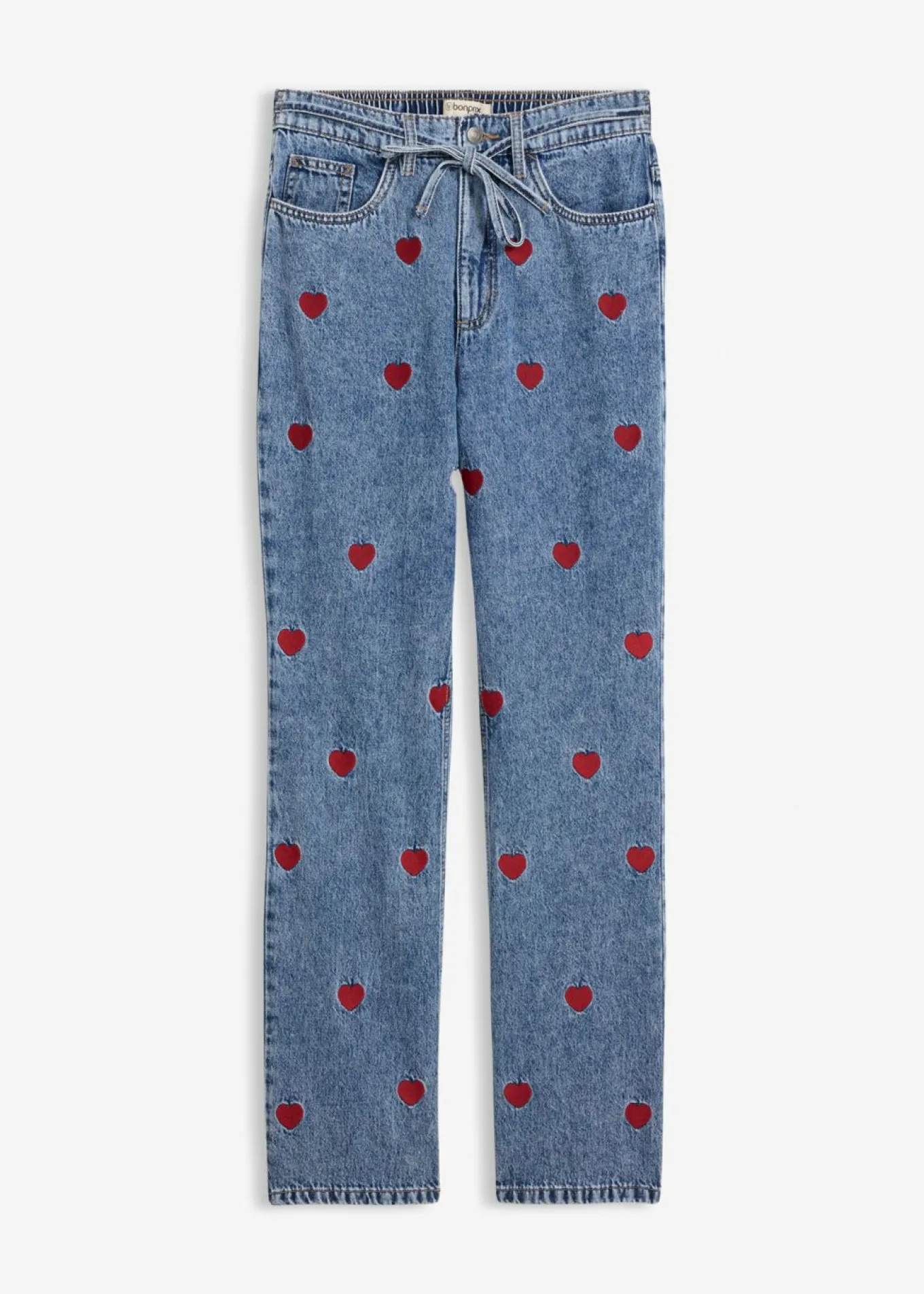 Vaqueros loose, straight, high waist, de algodón