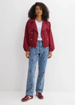 Vaqueros loose, straight, high waist, de algodón