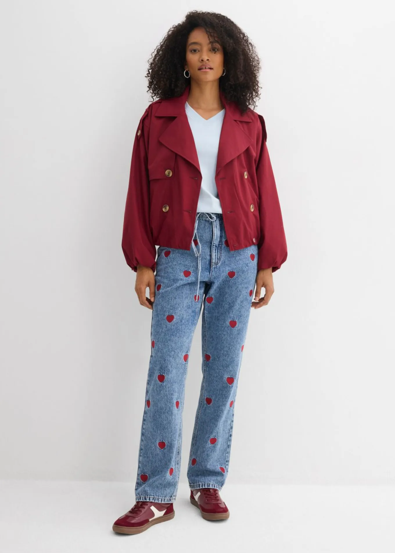 Vaqueros loose, straight, high waist, de algodón