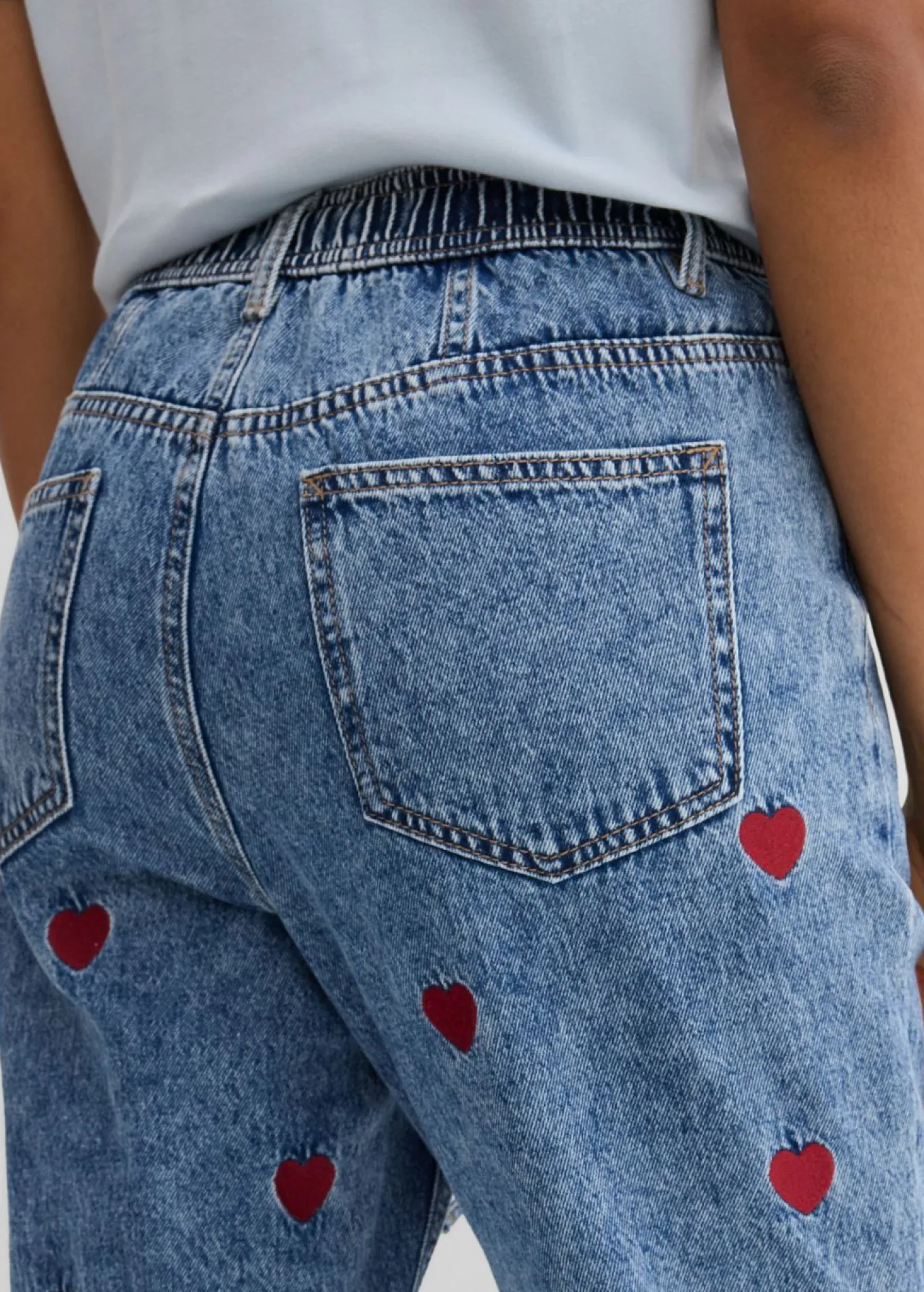 Vaqueros loose, straight, high waist, de algodón