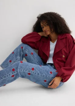 Vaqueros loose, straight, high waist, de algodón