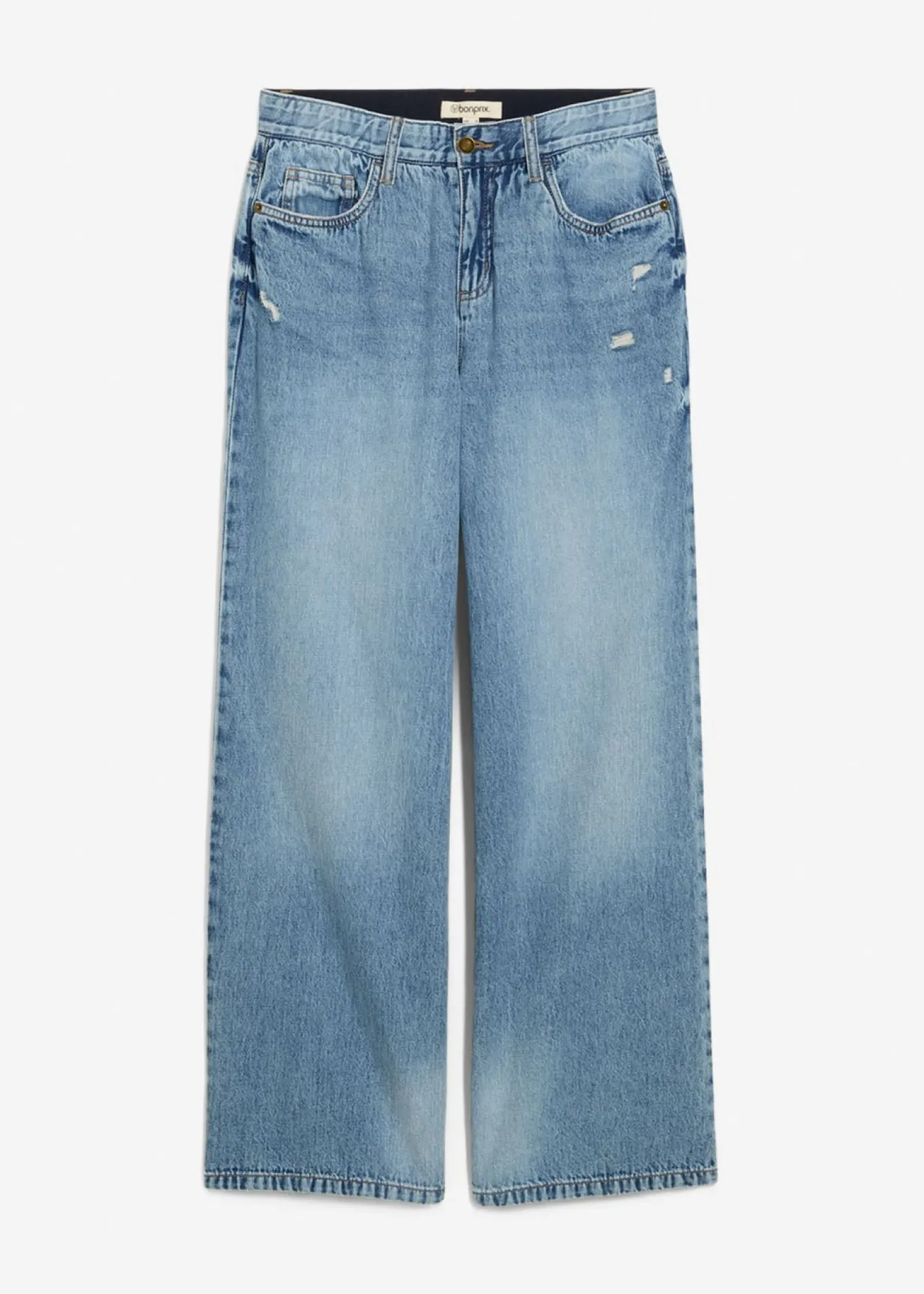 Vaqueros low stretch con perneras anchas y tiro medio