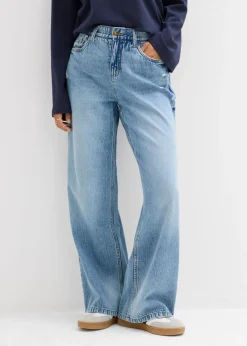 Vaqueros low stretch con perneras anchas y tiro medio