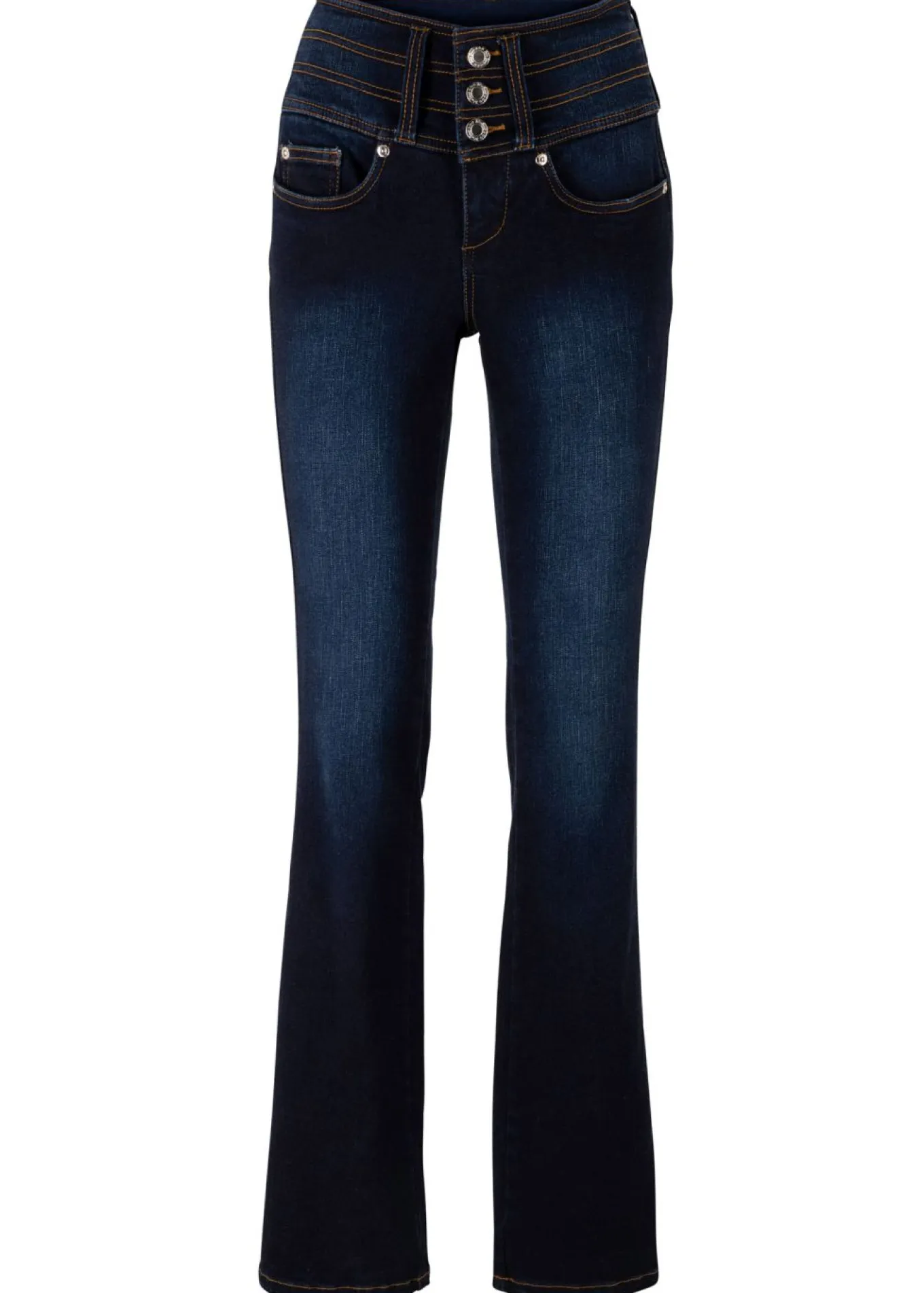 Vaqueros moldeadores con corte bootcut y talle alto