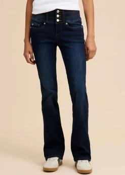 Vaqueros moldeadores con corte bootcut y talle alto