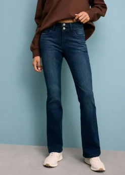 Vaqueros moldeadores y suaves con corte bootcut y talle alto