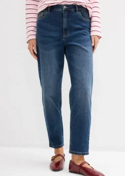 Vaqueros mom, high waist, cropped
