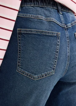 Vaqueros mom, high waist, cropped