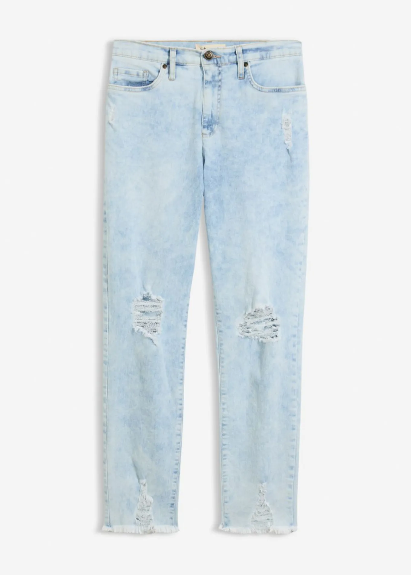 Vaqueros mom, high waist, con efecto roto