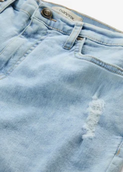 Vaqueros mom, high waist, con efecto roto