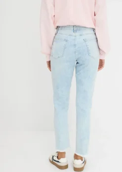 Vaqueros mom, high waist, con efecto roto