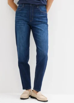 Vaqueros mom, high waist, cropped