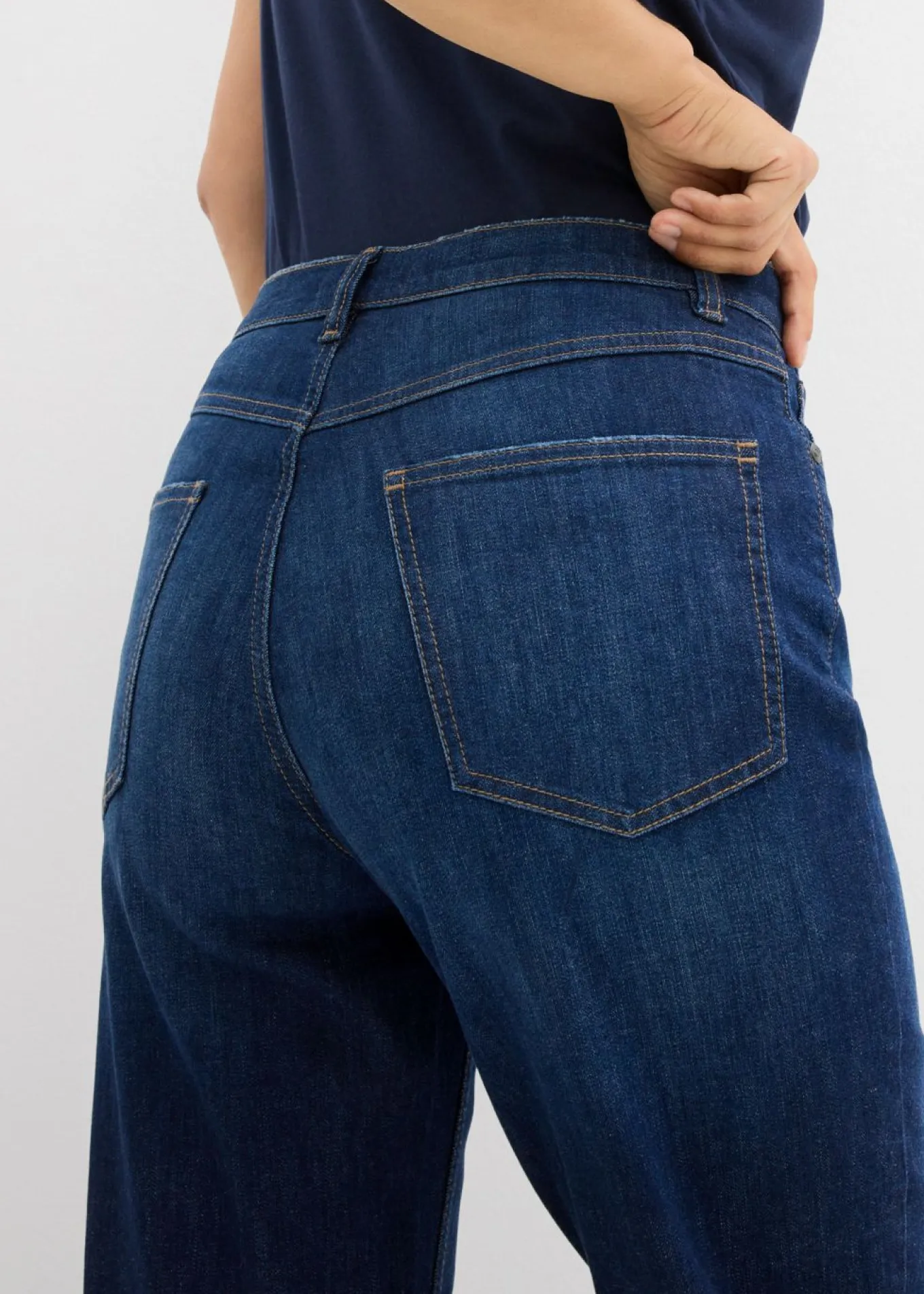 Vaqueros mom, high waist, cropped