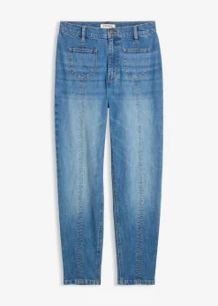 Vaqueros mom, high waist, cropped