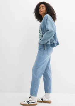 Vaqueros mom, high waist, cropped