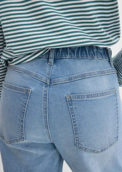 Vaqueros mom, high waist, cropped