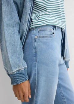 Vaqueros mom, high waist, cropped