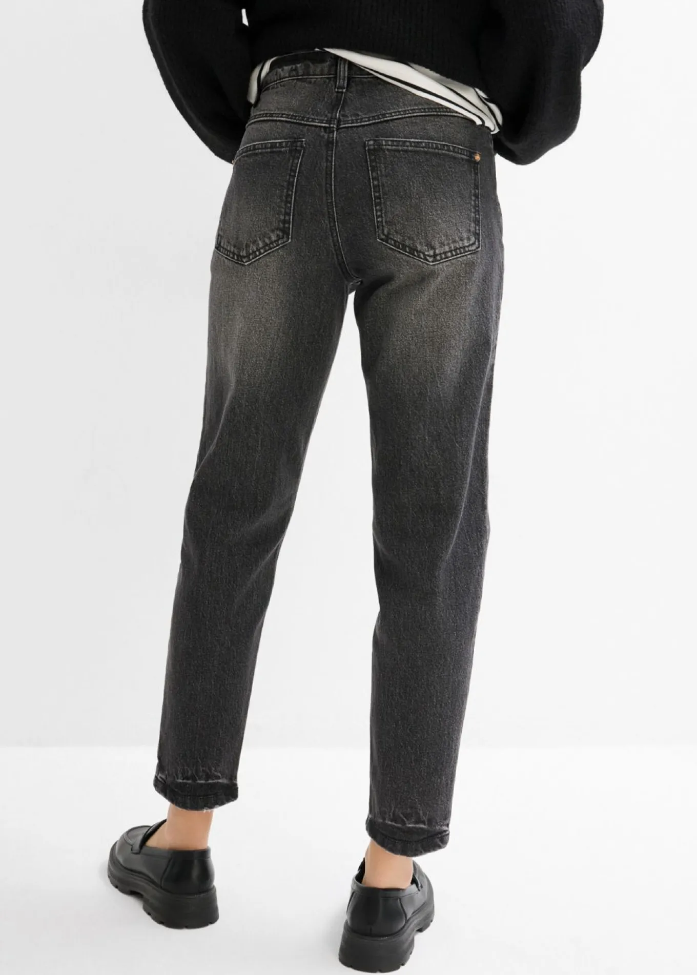 Vaqueros mom, high waist, low stretch, cropped